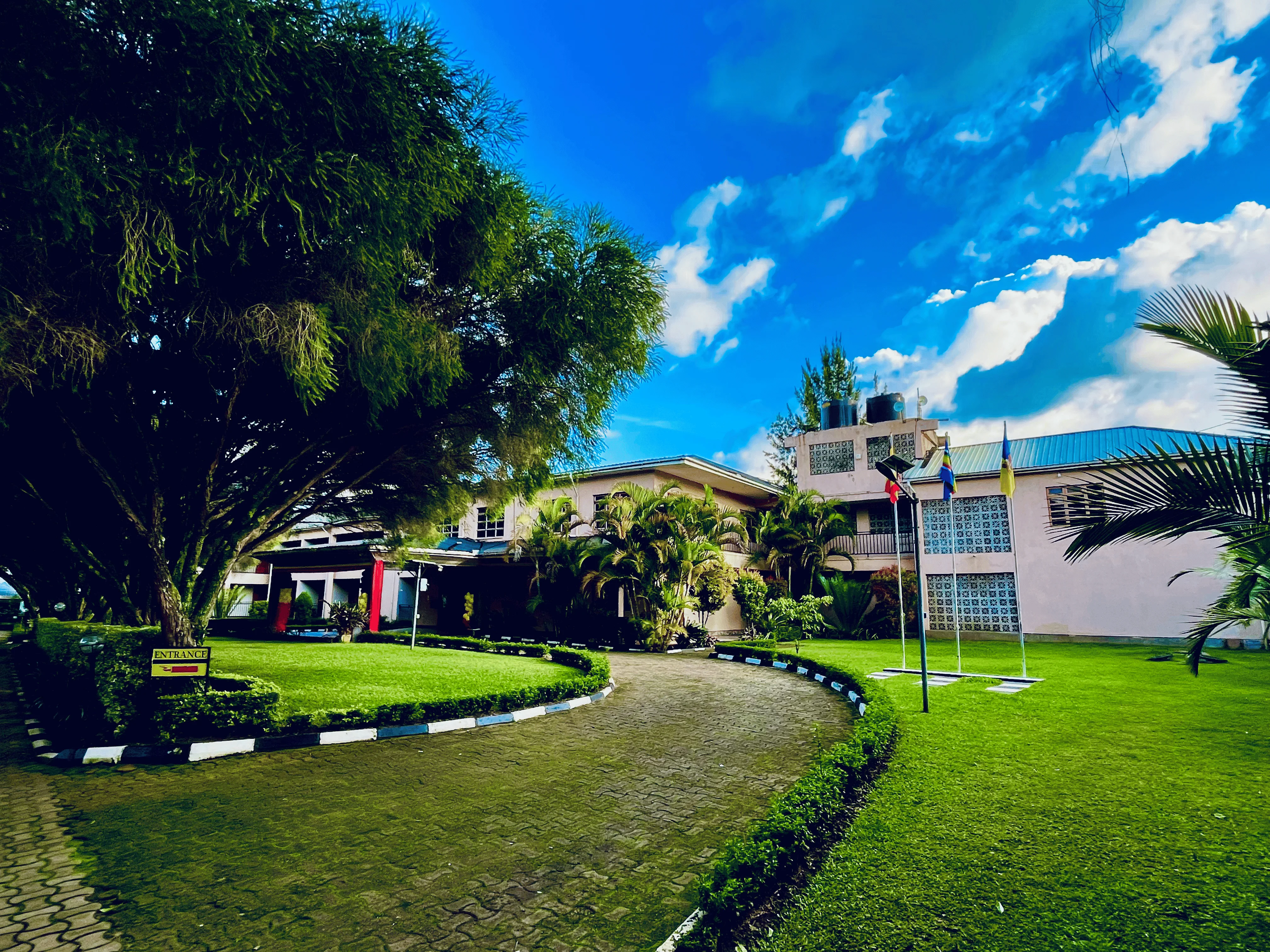 Kalya Courts Hotel and its green surroundings in Fort Portal